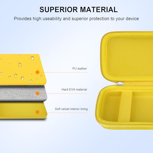 Elonbo Diabetic Supplies Travel Case for Glucose Meter Diabetes Testing Kit - color: Yellow+ Inside Yellow