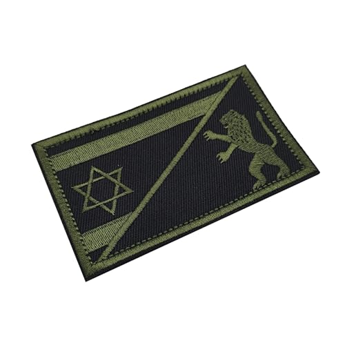 2 Pack Star of David Lion Embroidered Hook Loop Tactical Patch - color: color_r