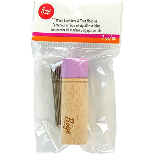 Boye Wood Container with Purple Lid Crochet Accessory, Size 18, Multicolor 7 (42-40039) - style: Crochet Needle Set - Purple