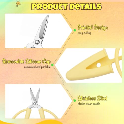 Mixweer 24 Pcs Mini Scissors for Travel Sewing Embroidery, 4 Colors - color: Light Pink Blue Purple, Lemon Yellow
