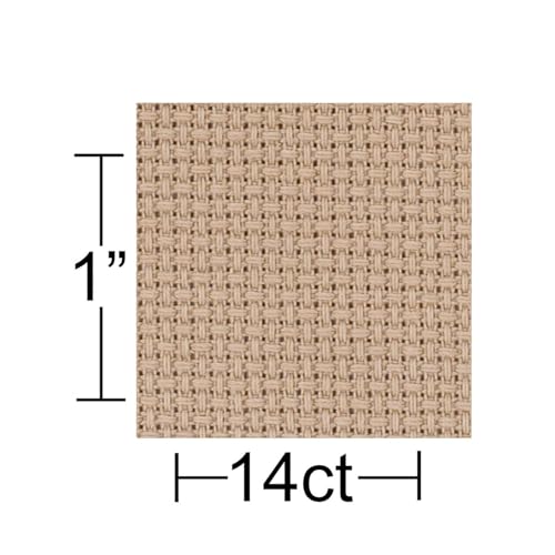Essentials By Leisure Arts Aida Cloth, 14 Count, Beige, 3pc, Bulk, Cross Stitch Fabric, Embroidery Fabric, Cross Stitch Supplies for Crafting, Stitching, and Sewing Projects 30x36 - color: Beige