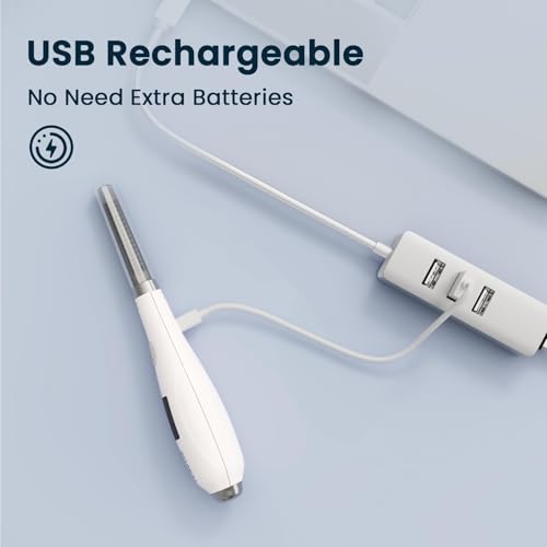 Thread Burner, USB Rechargeable Thread Zapper with LCD Display, Burn and Melt Easily, Cautery Pen for Beading, Weaving, Sewing, Leather & Jewelry Making - color: White a