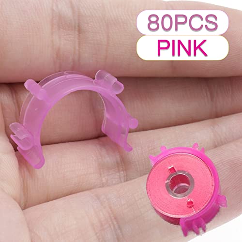 Joyangy 80-Pack Bobbin Clips, Plastic Thread Holder for Embroidery, Pink - color: Pink