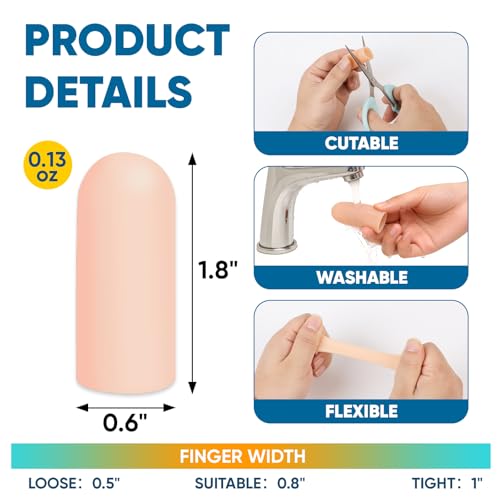 10 Pcs Silicone Finger Cots Protectors (Nude, M)