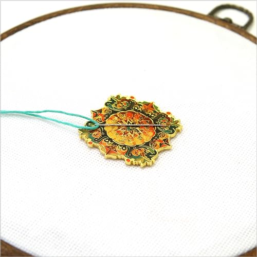 Awesome Pattern Studio Needle Minder Set - Pumpkin Magnetic Needle Minder + 2 Needle Threaders. Enamel Pin for Cross Stitch, Embroidery and Craft - size: Pumpkin Set #1