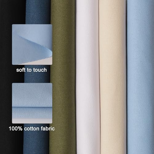KEPYDRMTF Embroidery Fabric Kit with Water-Soluble Pens - 24pcs (6 Cotton Fabric Squares 11.8"x11.8" + 6 Colored Pens) | for Embroidery Projects, Upholstery Decoration & DIY Crafts (12 PCS) - size: 12 PCS