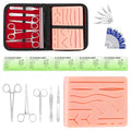 Suture Practice Kit with 240g Silicone Training Pad, Reusable Stitching Practice Set with Training Tools, 14 Practice Patterns, Educational Simulation Use Only - style: 5 packs of sutures