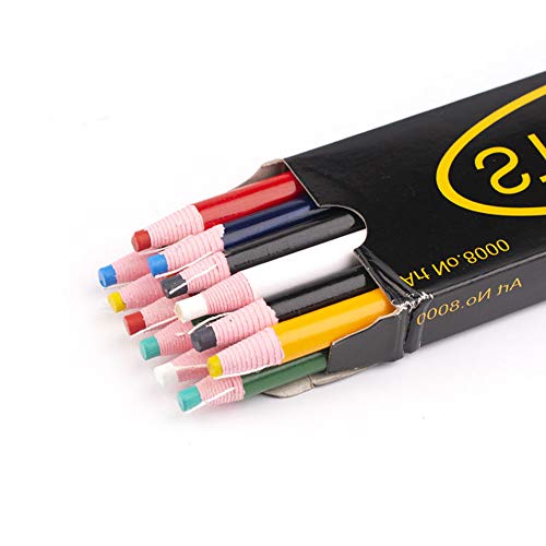 12 Pieces Sewing Mark Pencil Tailor's Marking and Tracing Tools Free Cutting Crayons Sewing Fabric Pencil 6 Colors - color: 6 Colors