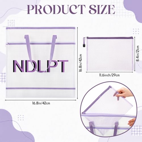 Sabary Needlepoint Project Bag, Mesh Zipper Pouch, Purple - color: Purple
