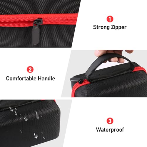 Case for Airmoto for MODARI Tire Inflator Portable Air Compressor Case,120 PSI Air Pump,Car Tire Pressure Gauge (150 PSI) Storage Bag, Air House, Connector and Accessories (Box Only)-(Black+Red) - color: Black+red Zipper