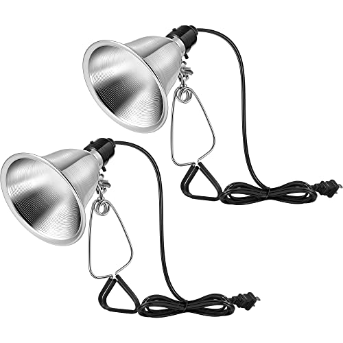 VIVOSUN 2 Pack Clamp Lamp Light with Detachable 5.5 Inch Aluminum Reflector - size: 5.5 Inch-2 Pack