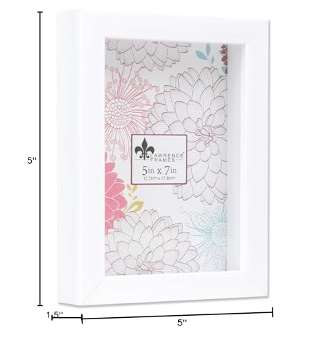 Lawrence Frames 785257 Shadow Box Frame, 5x7, White, 1 Count (Pack of 1) - color: White, size: 5 x 7 inches