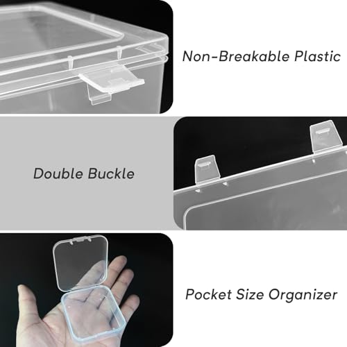 Guyuyii 30 Clear Plastic Bead Storage Containers with Hinged Lids & Labels - size: 31 Pcs