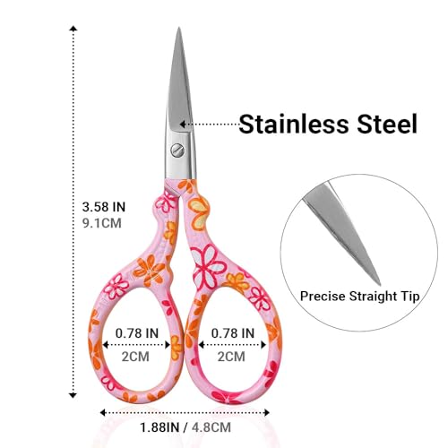 Sharp Embroidery Craft Scissors, 2PCS Sewing Scissors,Black+Green - color: Black+green