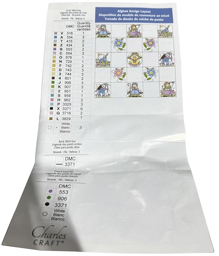 DMC Charles Craft Nursery Time Afghan 14 Count 38"X38"-Rainbow