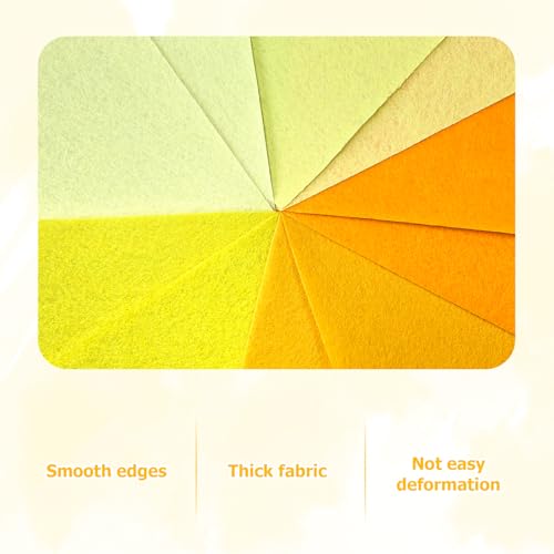 30Pcs Stiff Felt Sheets, 1mm Thick Felt Fabric Squares for Sewing & DIY - color: Yellow Series