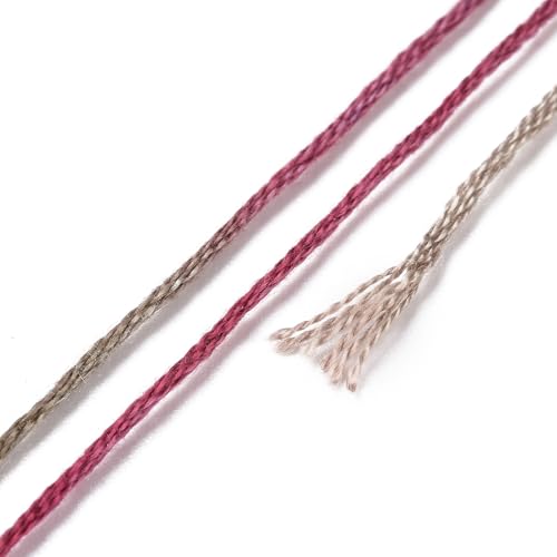 Cross Stitch Floss 10 Skeins Variegated Embroidery String 6 Strands Segment Dyed Polyester for Friendship Bracelet Needlepoint Sewing Knitting Crafts (Pale Violet Red) - color: Pale Violet Red