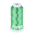 Simthread 2700 Yards Metallic Embroidery Machine Thread - Christmas Green MS-008, 40wt High-Sheen King Spool, Smooth Running & Break Resistant for Commercial & Home Embroidery Machines - color: Christmas Green MS-008