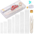 GarfxG 31 Pcs Big Eye Seed Collapsible Bead Needle Set with Beading Tools - style: Set C