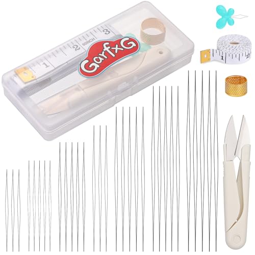 GarfxG 31 Pcs Big Eye Seed Collapsible Bead Needle Set with Beading Tools - style: Set C