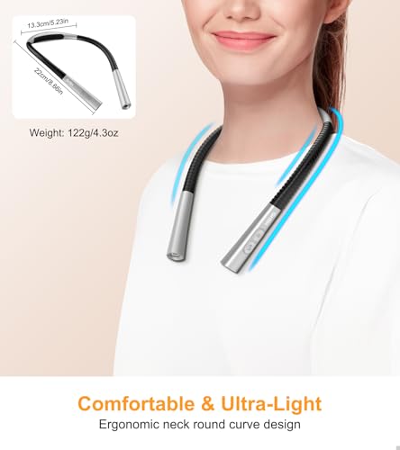 Gritin Book Light, Eye Caring 4-Color&5-Brightness Neck Light Reading Light - color: Gray, size: Upgraded