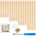 16 PCS Stretcher Bars for Needlework, 4 Sizes Wooden Splicing Canvas Needlepoint Embroidery Stitch Frame Set with 50 Thumb Tacks & Tack Remover for Cross Stitch Hand Embroidery Art Craft Supplies