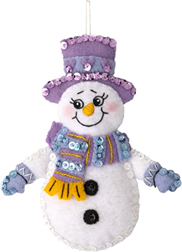Bucilla Felt Applique 6 Piece Ornament Making Kit, Snow Much Fun, Perfect for DIY Arts and Crafts, 89492E
