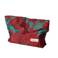 RANIT Retro Red Jacquard Cosmetic Bag - Durable Canvas Luxury Handheld Travel Toiletry Storage Bag Large - color: Red, size: Large