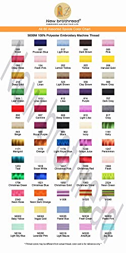New brothread 60 Colors Huge Spools Polyester Embroidery Machine Thread - color: 60 Colors