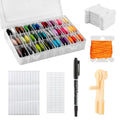 Embroidery Floss Organizer, Cross Stitch Thread Storage Set with 100 Pcs Floss Bobbins, Winder, Marker and Stickers, Removable 24 Compartments Case for Craft DIY Sewing Storage