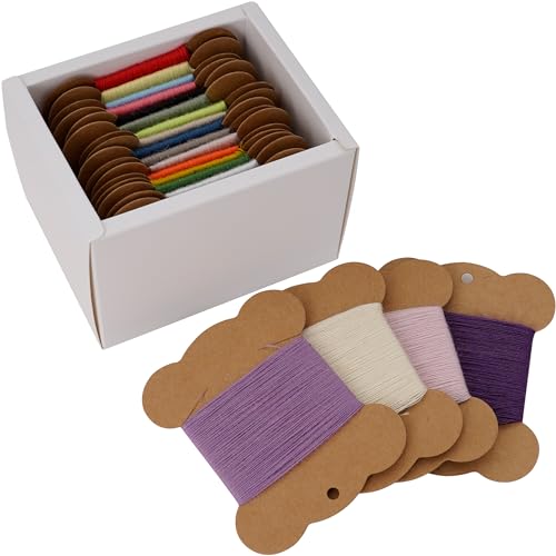 Darning Thread,Wool Embroidery Thread 50m Each Spool X 20Pcs,Darning Wool Blend Thread for Embroidery, Hand Sewing DIY,Machine Sewing,42S/2 (Colour B) - color: colour B