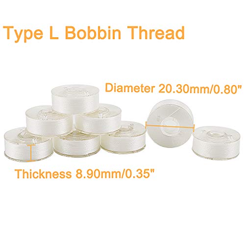 New brothread 25pcs Type L SA155 Prewound Bobbin Thread -White - color: 25pcs 60wt White