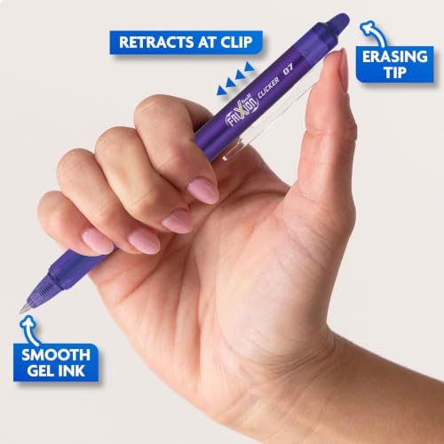 PILOT FriXion Clicker Gel Ink Pens 0.7mm, Assorted Colors, 15-Pack - color: Assorted 15