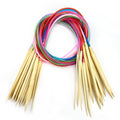 Mdoker 18 Pairs Bamboo Knitting Needles Set Circular Wooden Knitting Needles with Colorful Plastic Cable Size 2mm-10mm,Knitting Needle for DIY Craft(120cm/47inch) - size: 47inch