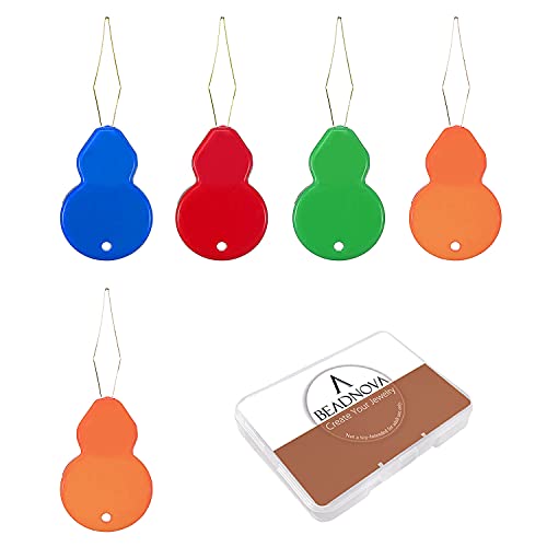 BEADNOVA Embroidery Needle Threader Tool 5pcs Plastic Wire Loop Sewing Machine Needle Threader for Hand Sewing Cross Stitch Craft Knitting Quilting (5pcs, Mix Colors) - color: 5pcs