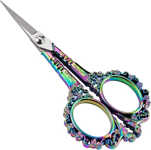 Embroidery Scissors 4.5 Inch Stainless Steel Rainbow - size: 4.5 x 2.25 inch