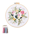 artcici Embroidery Kits Plant Flower Leaf English Letter Patterns for Beginners Adults, Full Range Embroidery Starter Kits Cross Stitch Needlework Supplies (Letter O) - color: Letter O