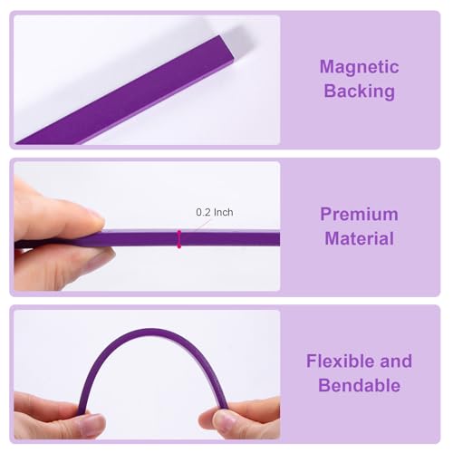 UNIMEIX 8 Pcs Magnetic Strips for Cross Stitch Knitting Chart Keeper Magnet Replacement Set Magnets Crochet Line Keeper Replacement Cross Stitch Supplies for Crafts Work（Exclude Chart Board） (Purple) - color: Purple