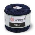 Yarn Art 1 Skein YarnArt Violet,100 Mercerized Cotton Yarn Threads Crochet Lace Hand Knitting Yarn Embroidery Arts Crafts (Navy Blue 0066) - color: 0066