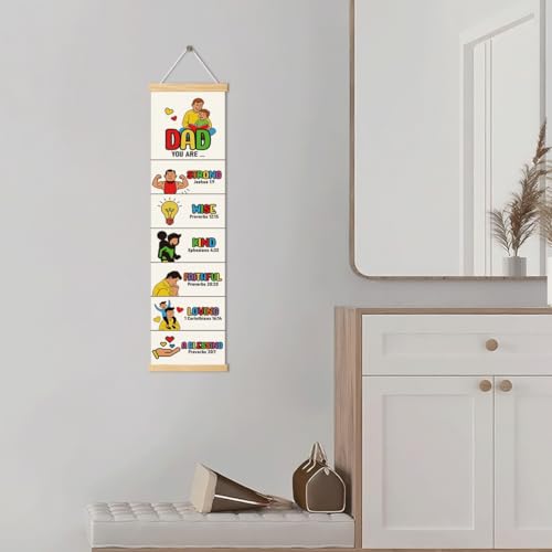 Happy Father's Day Banner, Church Banner, Christian Rustic Hanging Door Flag, Farmhouse Decorations Outdoor Indoor, Church Activity Decor, Bible Lesson, Scripture and Words Decorations - color: Earthy tones with warm hues