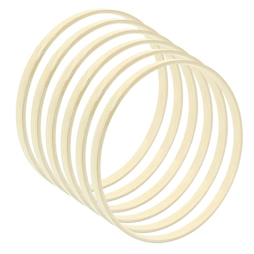 Hitefu 6 Inch Bamboo Floral Hoop Rings, 6 Packs(15cm) - style: 6 In (15 cm)