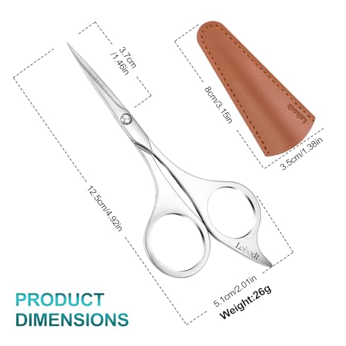 4.9-inch Professional Grooming Scissors for Men Facial Hair Removalr - color: Silver