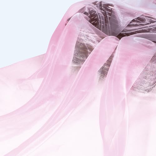 Manyshofu Pink Organza Fabric by The Yard, 60 Wide (2 Yard) - color: Pink, size: 2 Yard