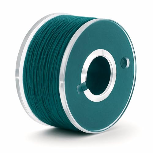 Mandala Crafts Teal 15J SA156 Prefilled Bobbin Thread, 144 PCs - color: Teal, size: Size A 144 X 142 Yards