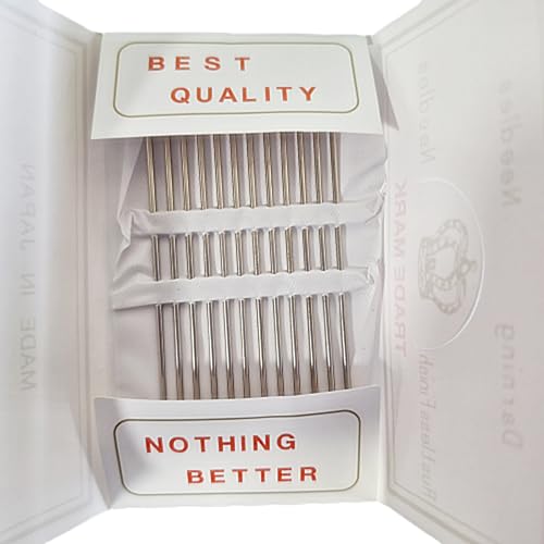 poppip 12 pcs. Size 7 cm. (2 3/4") Long Japan Hand Sewing Large Golden Eye Sewing Needles Japanese Quality Sharp Hand Stitching Repair Cloths Crafting Embroidery Craft Hobbies DIY
