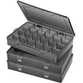 Gbivbe Large 24 Grids Plastic Organizer Box Adjustable Dividers,Clear Storage Box for Jewelry, Art DIY Crafts, Washi Tapes, Beads and Small Parts(Black,3Pack) - color: Black-3