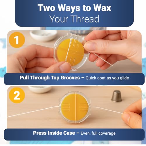 Thread Wax and Thread Conditioner - for Sewing and Gloss Threads Waxer. Magic Conditioner for Hand Sewing Embroidery. Hand Quilting Supplies to Strengthen and Reduce Knots - style: 1pk Synthetic