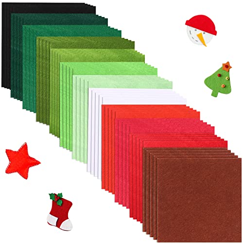 Tatuo 96 Pcs Christmas Stiff Felt Fabric Sheets, 12 Colors - color: 12 Colors
