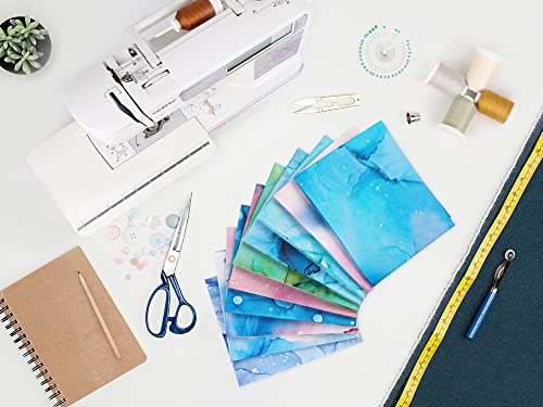 Craftido -25 Options- 100% Cotton Quilting Fabric Bundles 10pcs Fat Quarters 18”x21”-Medium Weight 5.2 oz- Soft Cotton for Quilting, Sewing Project, Patchwork, DIY Crafts - Rainbow Inks - color: Rainbow Inks
