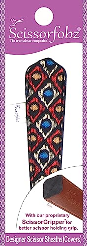 Designer Scissors Sheaths Shears Protective Covers-For Small Embroidery Scissors - Red Multicolor Flame Design-#SS-291 - color: Red Multi Flame, size: Single Small Size